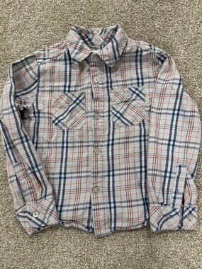 Splendid Button-down Long-sleeved plaid shirt - Toddler size 5/6 - Gray